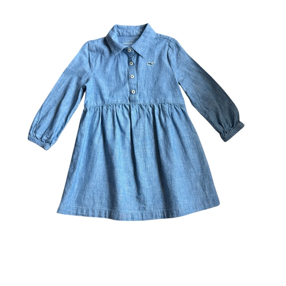Vineyard Vines Chambray Blue Kids Dress